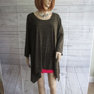 NWT - TRAVEL ELEMENTS black/gold top - sz 1X - $98